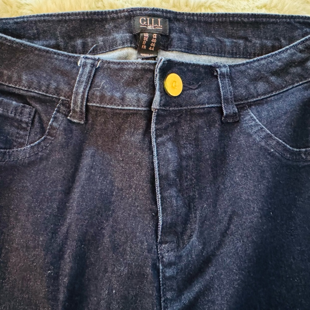 G.I.L.I. Women's Straight Leg Jeans - Dark Blue - Picture 4 of 9